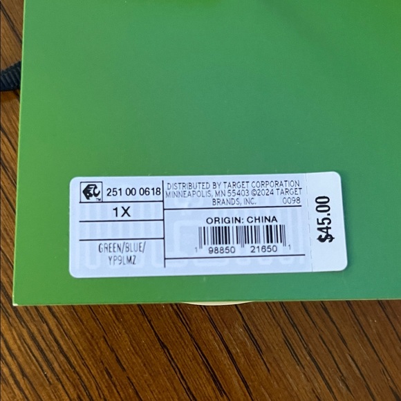 Kate Spade NY x Target Rose Linen Maxi Dress 1X Green /Blue Long Sleeve Dress - Picture 11 of 11